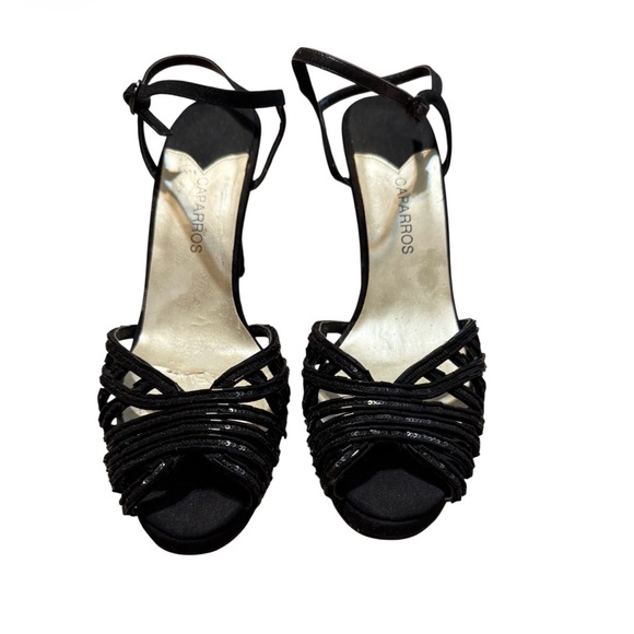 Caparros Shoes - Caparros Black Strappy Women's Sandals 7.5